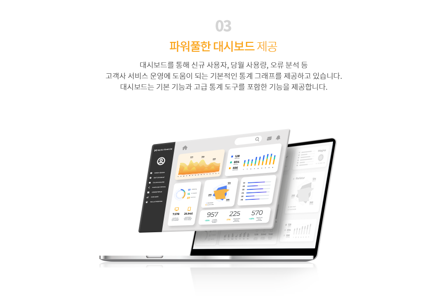 03. 파워풀한 대시보드 제공